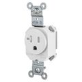 Hubbell Wiring Device-Kellems Straight Blade Devices, Receptacles, Tamper Resistant, Single, SNAPConnect, 20A 125V, 2-Pole 3-Wire Grounding, 5-20R, White. SNAP5361WTR